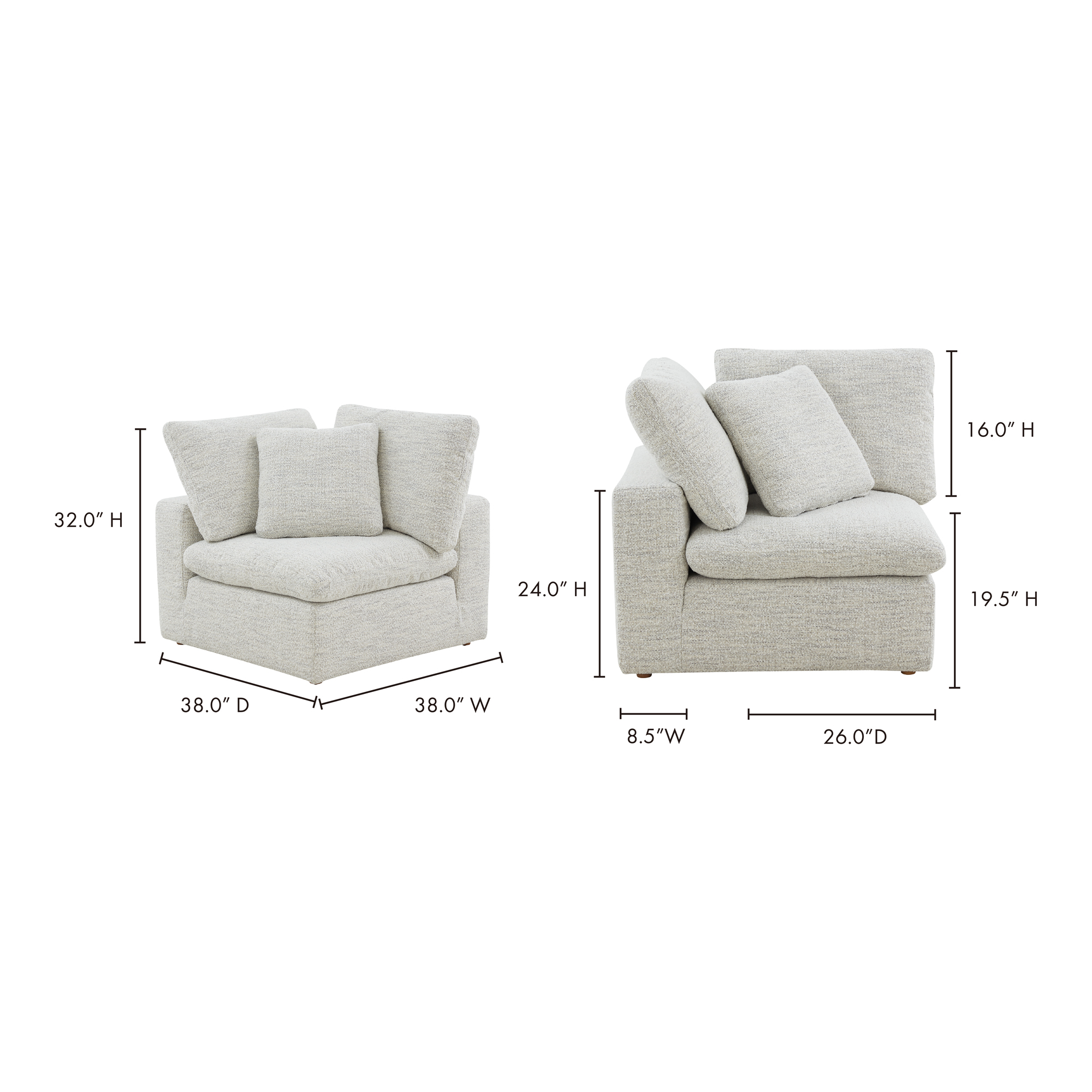 Terra Condo Corner Chair Coastside Sand large image 