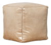 Sunday Afternoon Leather Cube  Taupe, by Sarreid, 1'3" length x 1'3" width x 1'4" height thumbnail 7