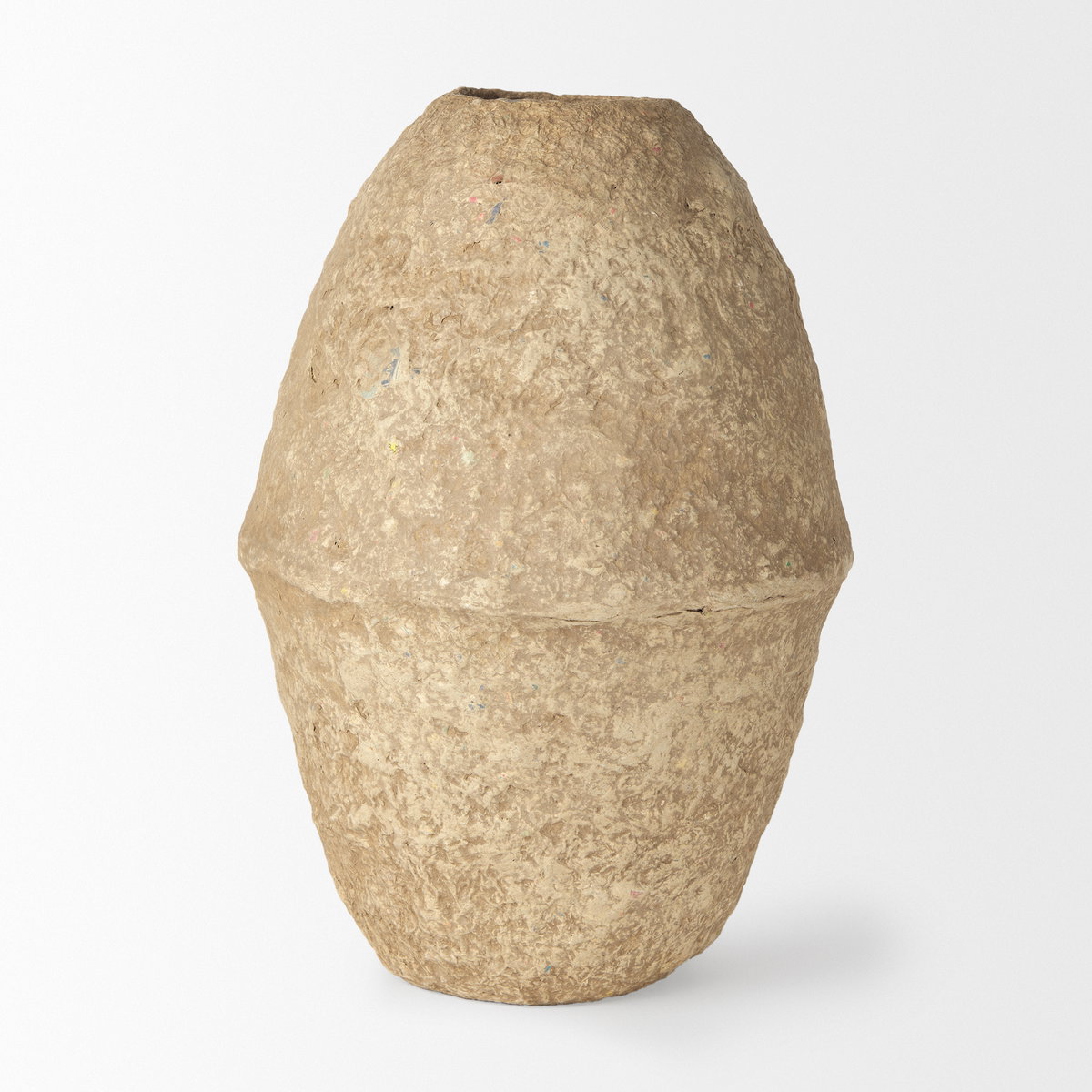 Rundal Large Beige Paper Mache Vase, by Mercana, 12" length x 12" width x 18" height View 5