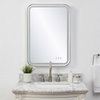 Crofton Lighted Nickel Vanity Mirror, by Uttermost, 1'10.25" width x 2'8.25" height x 2.12" depth thumbnail 4
