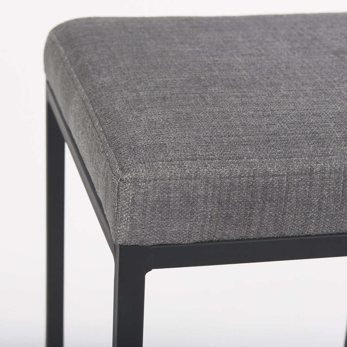 Frodo Backless 29.75in Seat Bar Stool | Gray Fabric with Black Iron, Counter & Bar Stool by Mercana, 16.54" length x 16.54" width x 30.32" height View 7