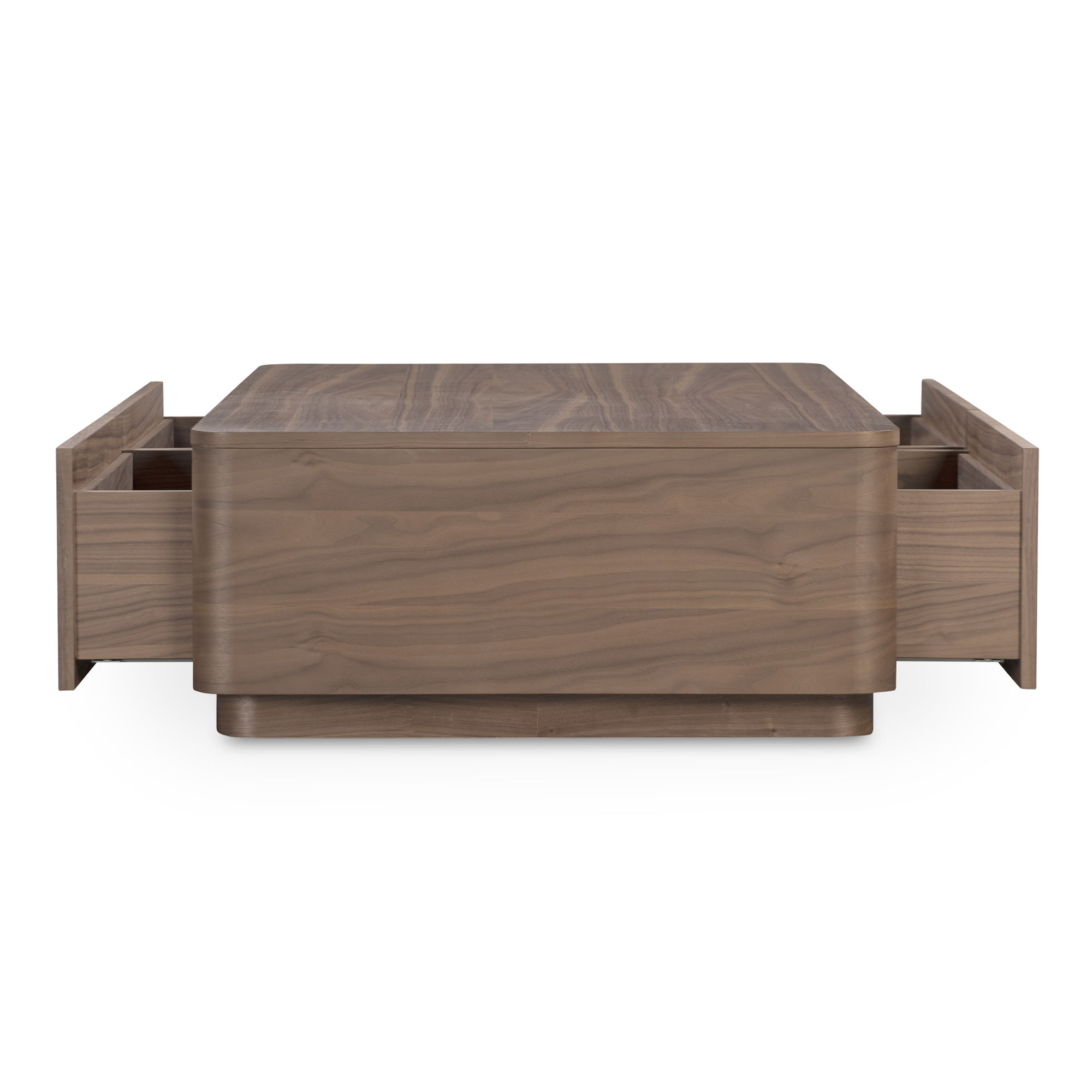 Round Off Coffee Table Walnut Brown, by Moe's Home, 55" width x 13" height x 30" depth View 7