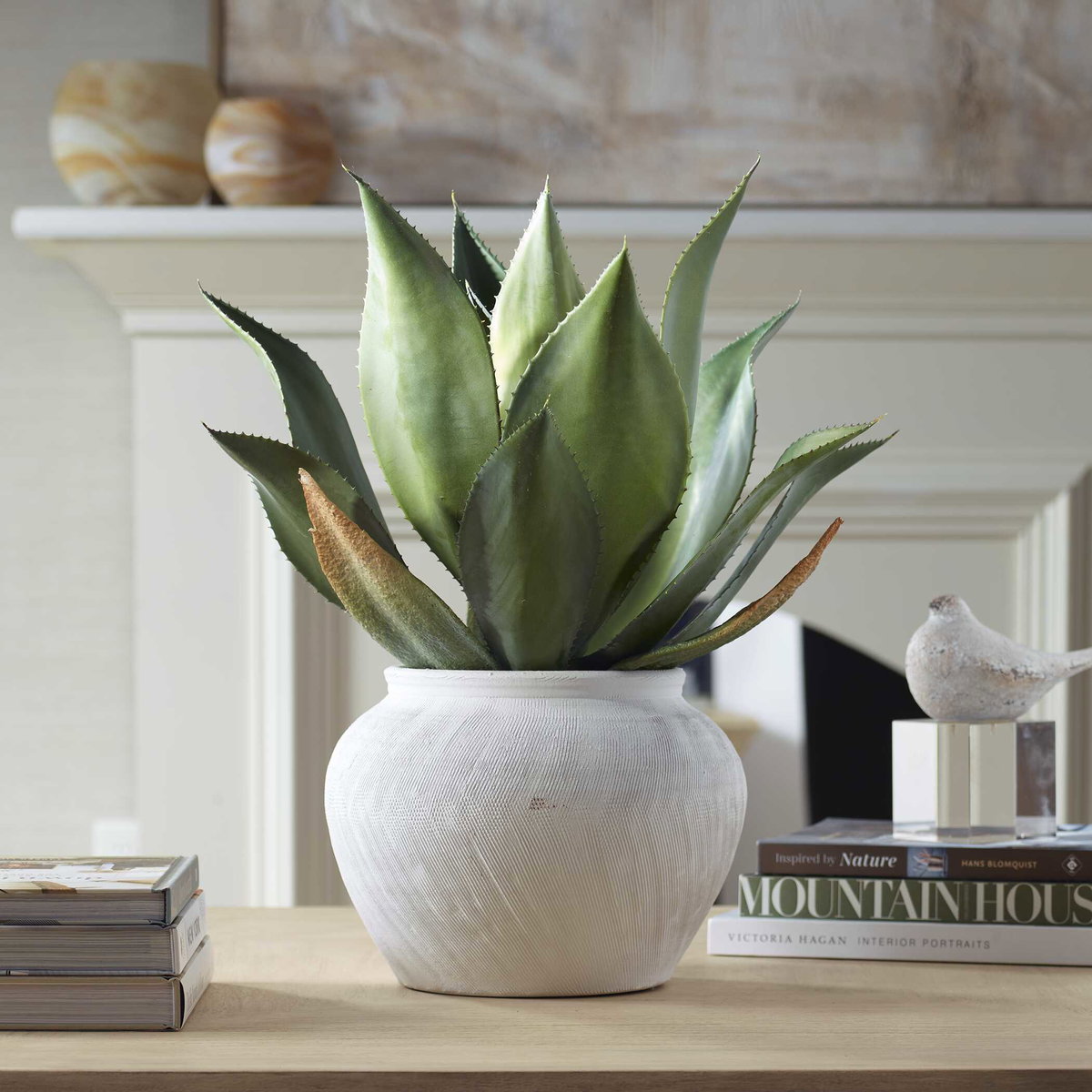 Tierra Agave Centerpiece With Vase, Artificial Plants & Flower by Uttermost, 22" width x 24" height x 22" depth View 2