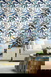 Kinetic Tropical Blue & Grey Peel & Stick Wallpaper thumbnail 3