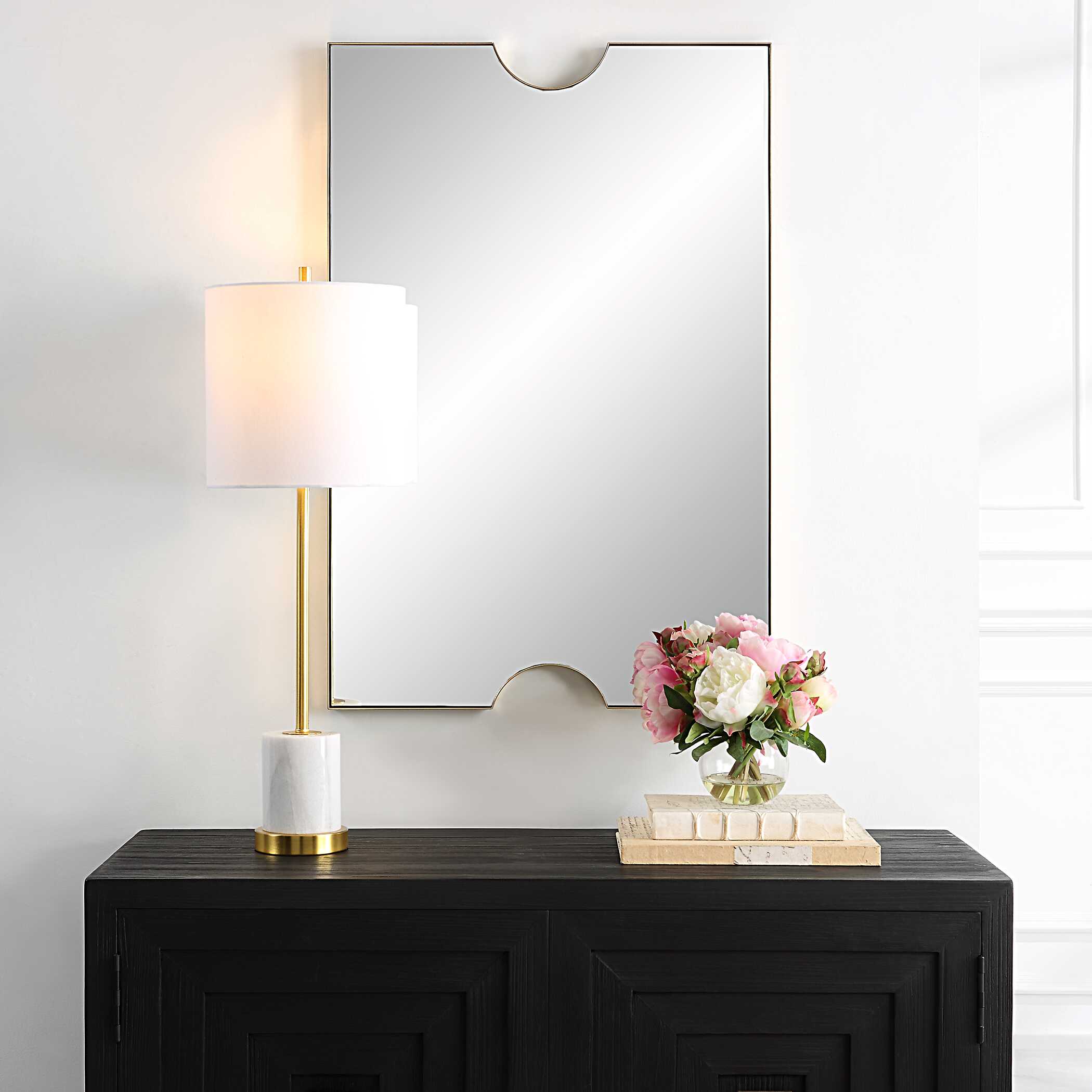 Ticket Gold Vanity Mirror, by Uttermost, 23.75" width x 35.5" height x 1.12" depth View 4