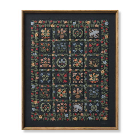 Rifle Paper Co. x Loloi Helena Quilt Navy Wall Art