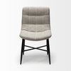 Barrow Solid Back Dining Side Chair | Beige Fabric with Black Metal, Dining Chair by Mercana, 19.75" length x 24" width x 34" height thumbnail 7