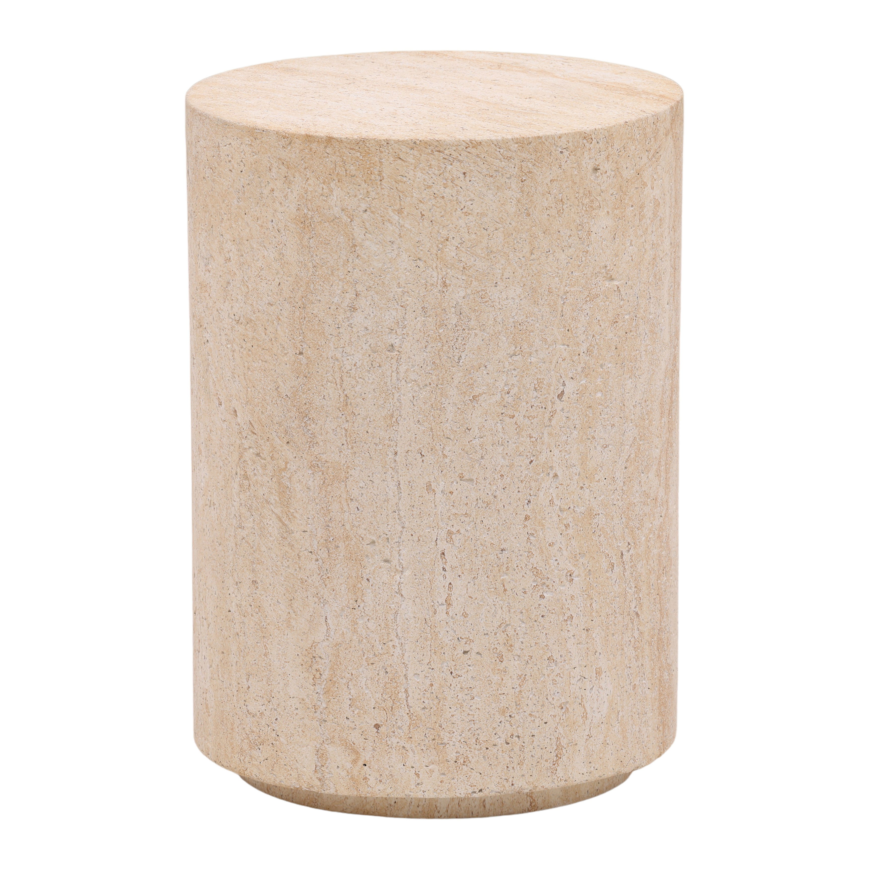 Sol Outdoor End Table Natural, Side & End Table by Dovetail, 14.17" width x 20.08" height x 14.17" diameter x 14.17" depth View 1