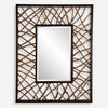 Teak Maze Rectangle Mirror, by Uttermost, 3'8" width x 4'8" height x 2.5" depth thumbnail 1