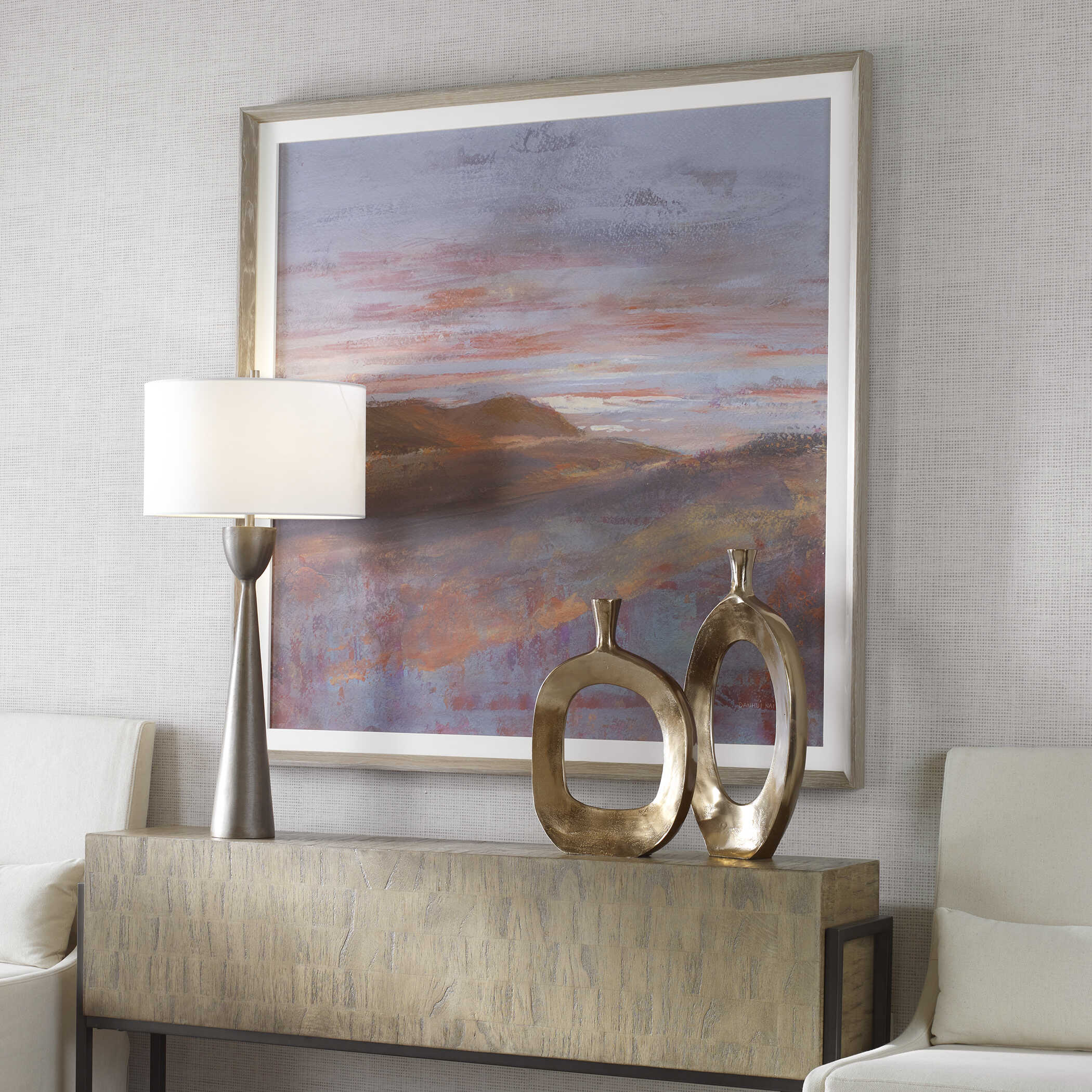 Dawn On The Hills Framed Print, Painting by Uttermost, 48.5" width x 48.5" height x 2" depth View 4