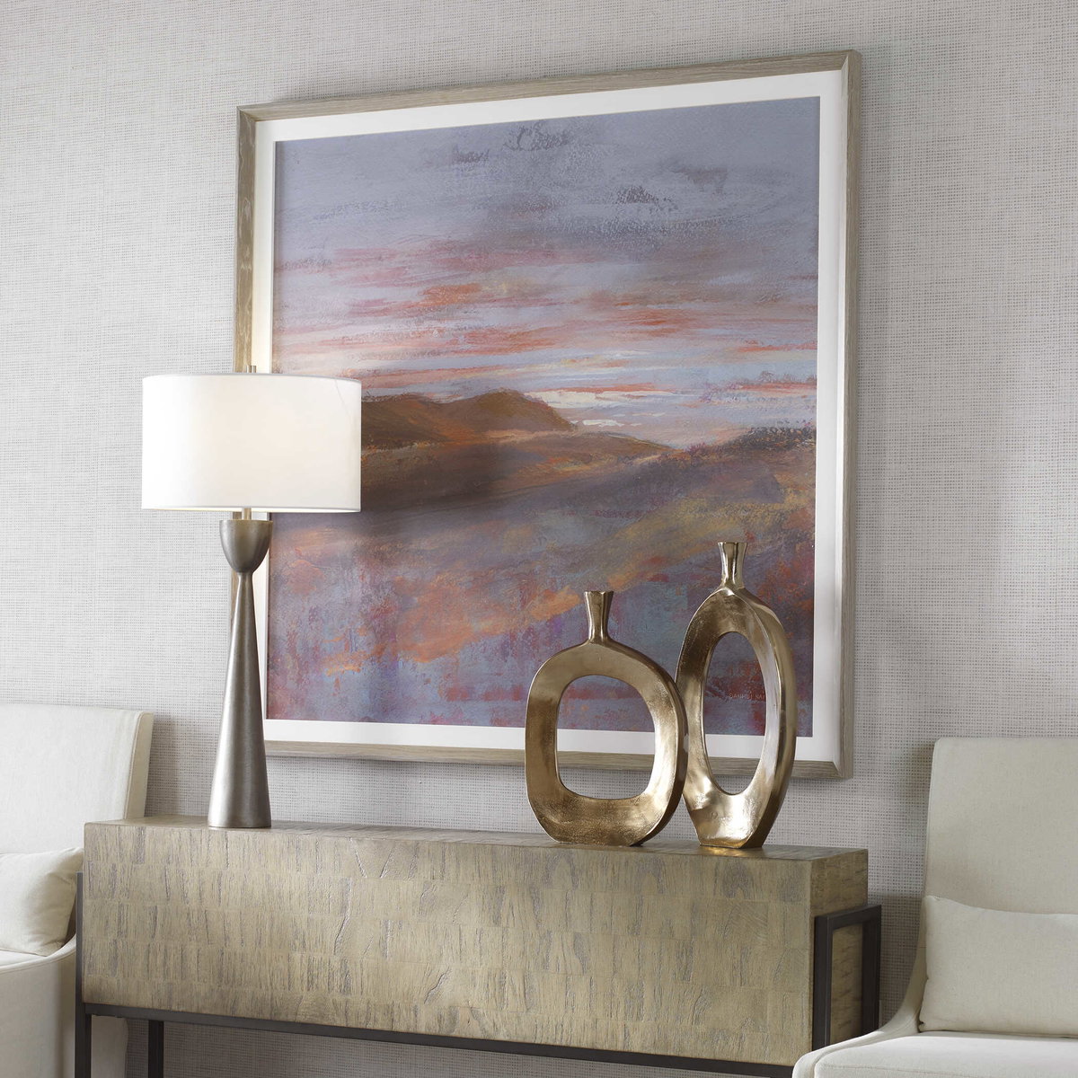 Dawn On The Hills Framed Print, Painting by Uttermost, 48.5" width x 48.5" height x 2" depth View 4