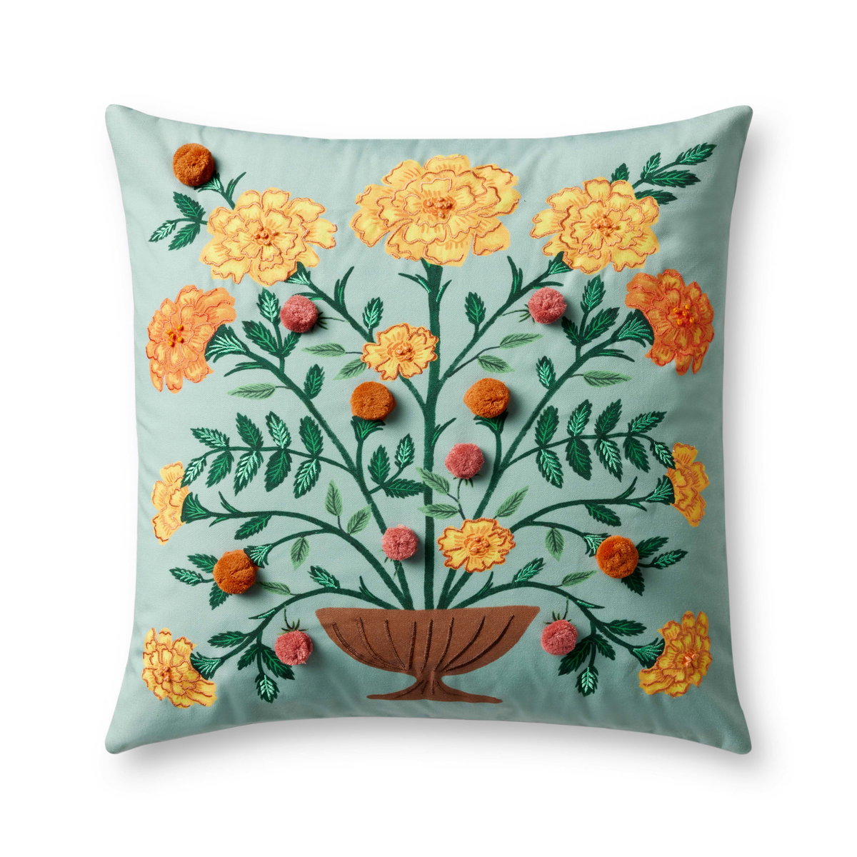Rifle Paper Co. x Loloi Marisol Pillow, Decorative Pillow, 22" length x 22" width View 1