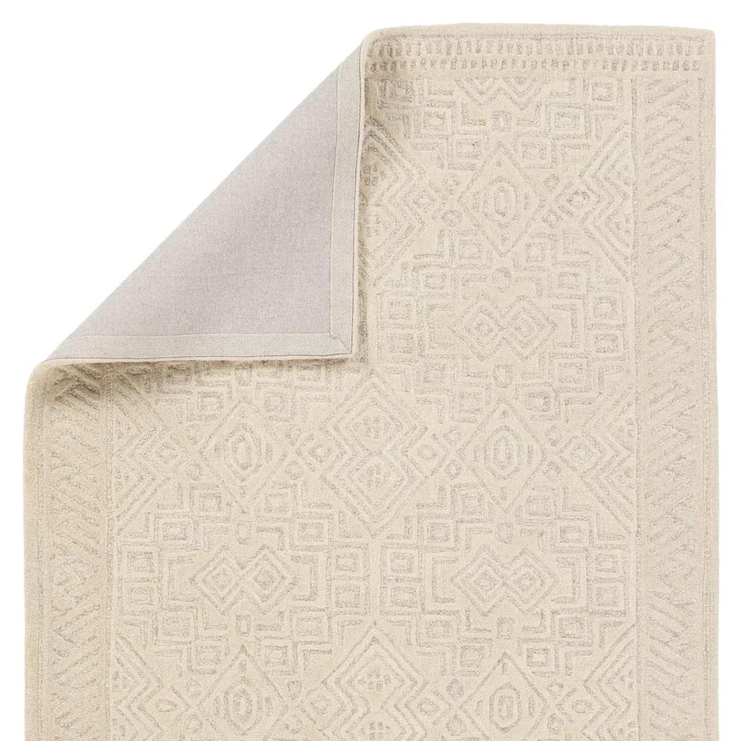 Oriental Handmade Tufted Wool Area Rug in Beige large image 
