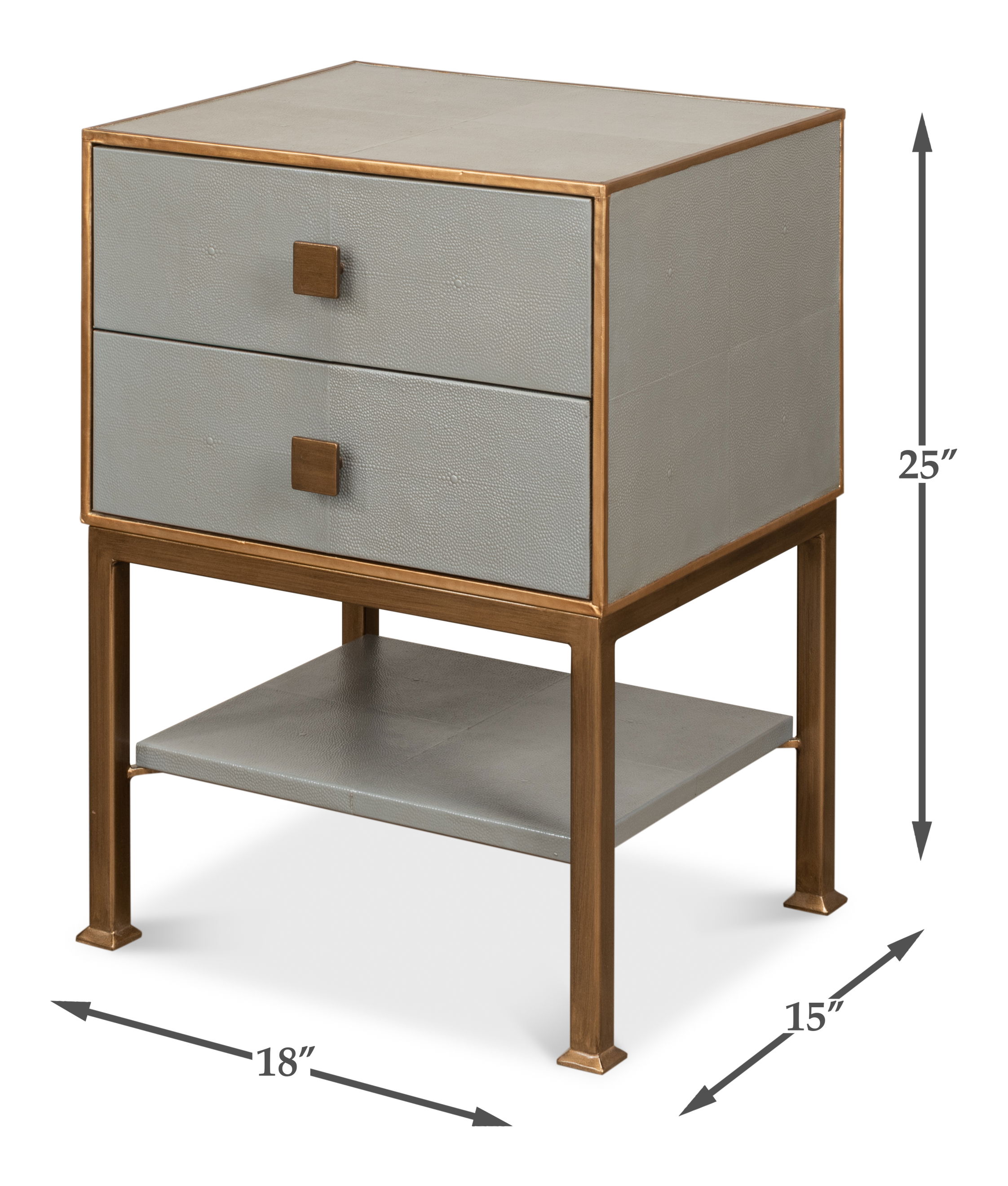 Gillian Two Drawer Nightstand, Storm Gry large image 