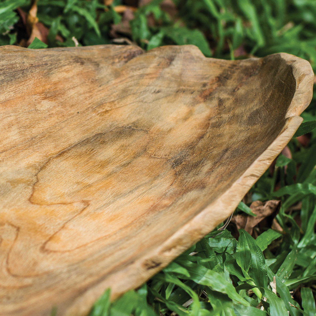 Teak Leaf Bowl, Decorative Tray by Uttermost, 26.75" width x 4.75" height x 9.75" depth View 3