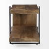 Maddox 30L x 18W x 22H Medium Brown Wood with Black Metal U-shaped End/Side Table, Side & End Table by Mercana, 30" length x 17.5" width x 22.5" height thumbnail 8