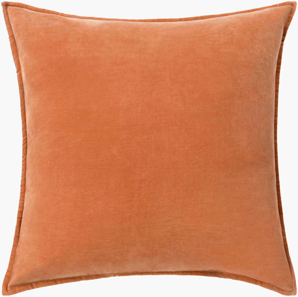 Cotton Velvet Lumbar Pillow Down, Decorative Pillow by Surya, 13" length x 19" width