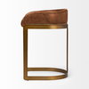Hollyfield Cognac Brown Leather Seat Gold Metal Base Counter Stool, Counter & Bar Stool by Mercana, 20.5" length x 19.7" width x 28.7" height thumbnail 3
