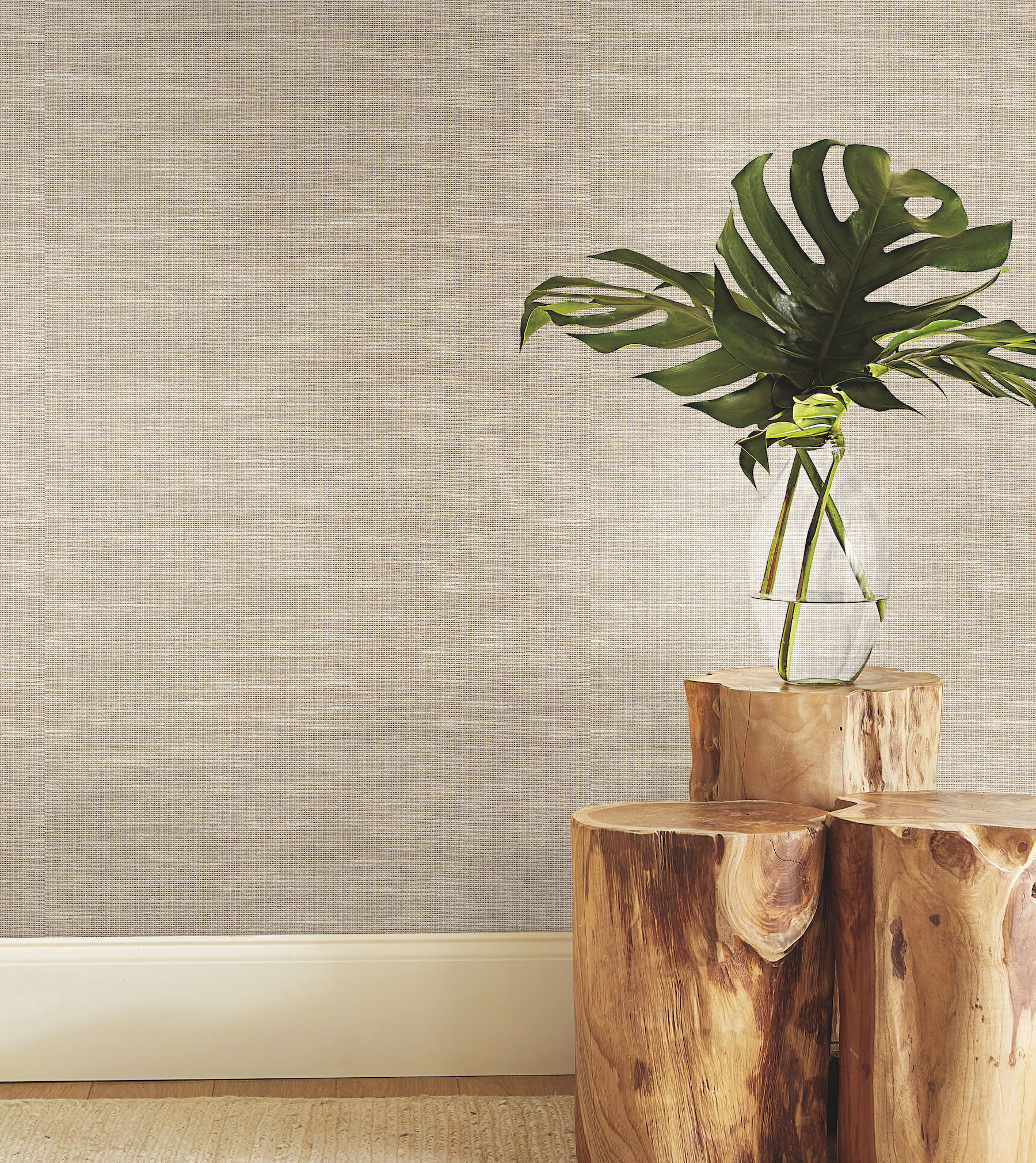Paper & Thread Weave Cream Wallpaper large image 