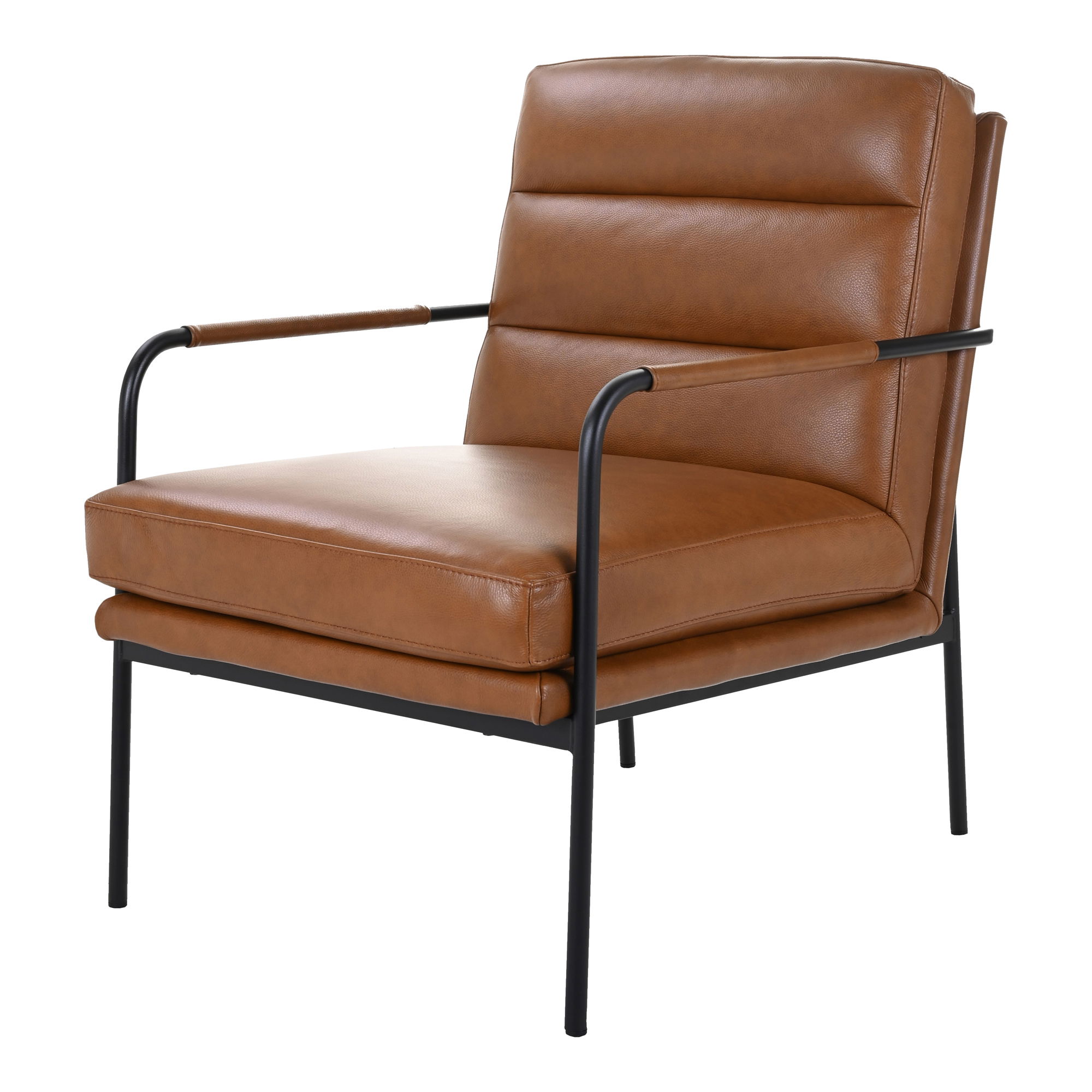Verlaine Armchair Chestnut Brown, Accent Chair by Moe's Home, 23.5" width x 32" height x 31" depth View 1