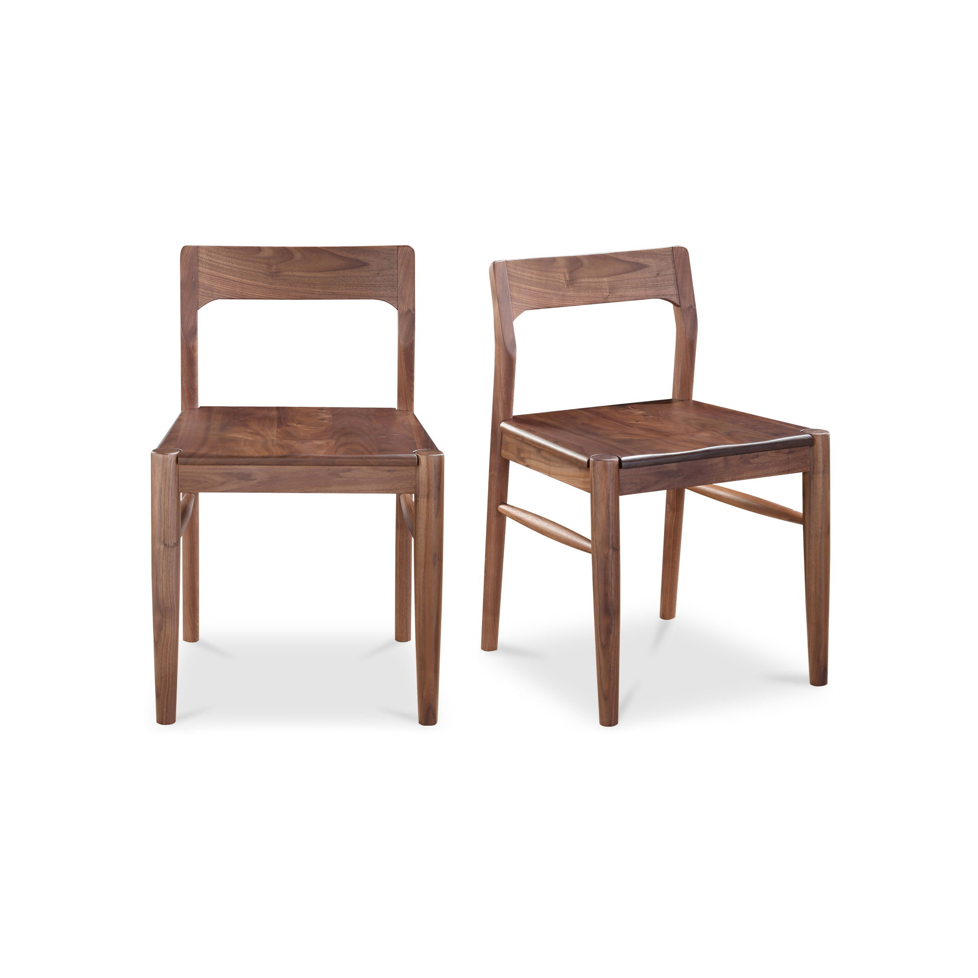 Owing Dining Chair Walnut Brown - Set Of Two, by Moe's Home, 19.5" width x 30" height x 20" depth View 1