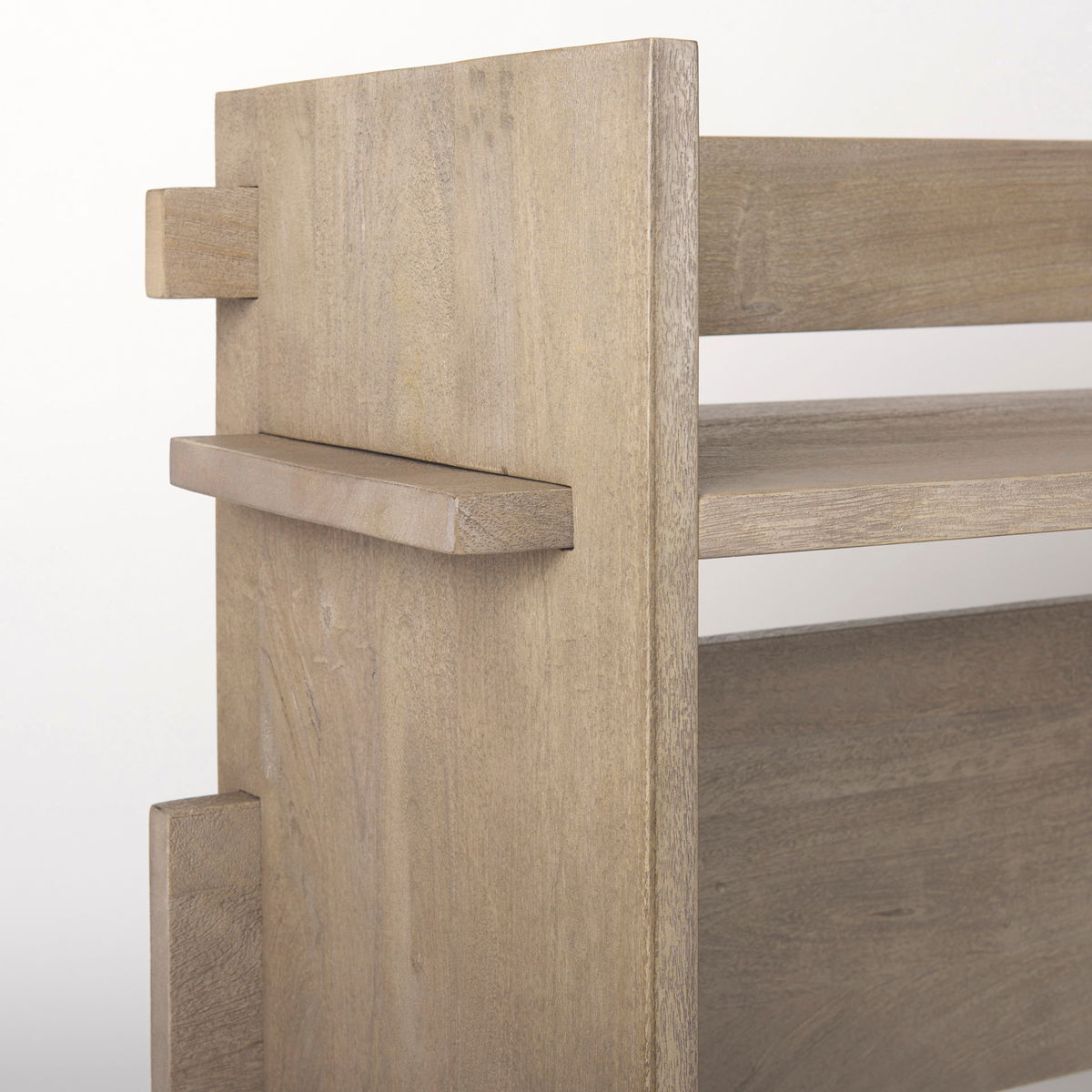 Aida Light Gray Wood Console Table, by Mercana, 76" length x 16" width x 36" height View 10
