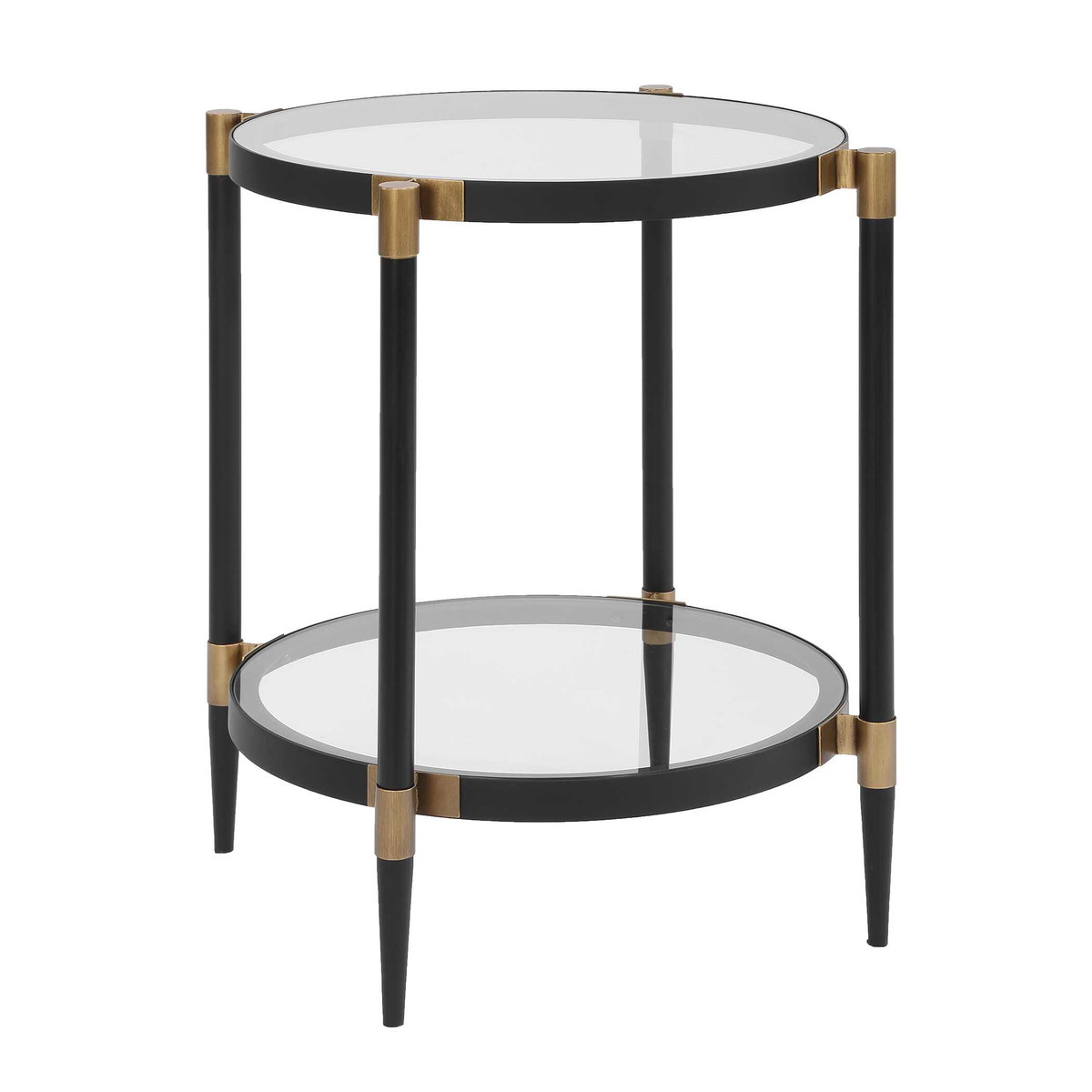 Chadid Round Glass Side Table, Furniture by Uttermost, 21.75" width x 23.75" height x 21.75" depth View 4