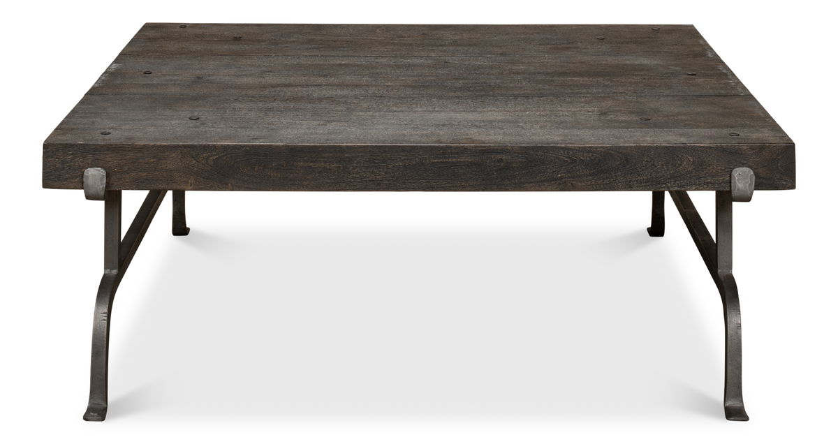 Blayne Coffee Table  Storm Cloud, by Sarreid, 4' length x 4' width x 1'6" height View 4