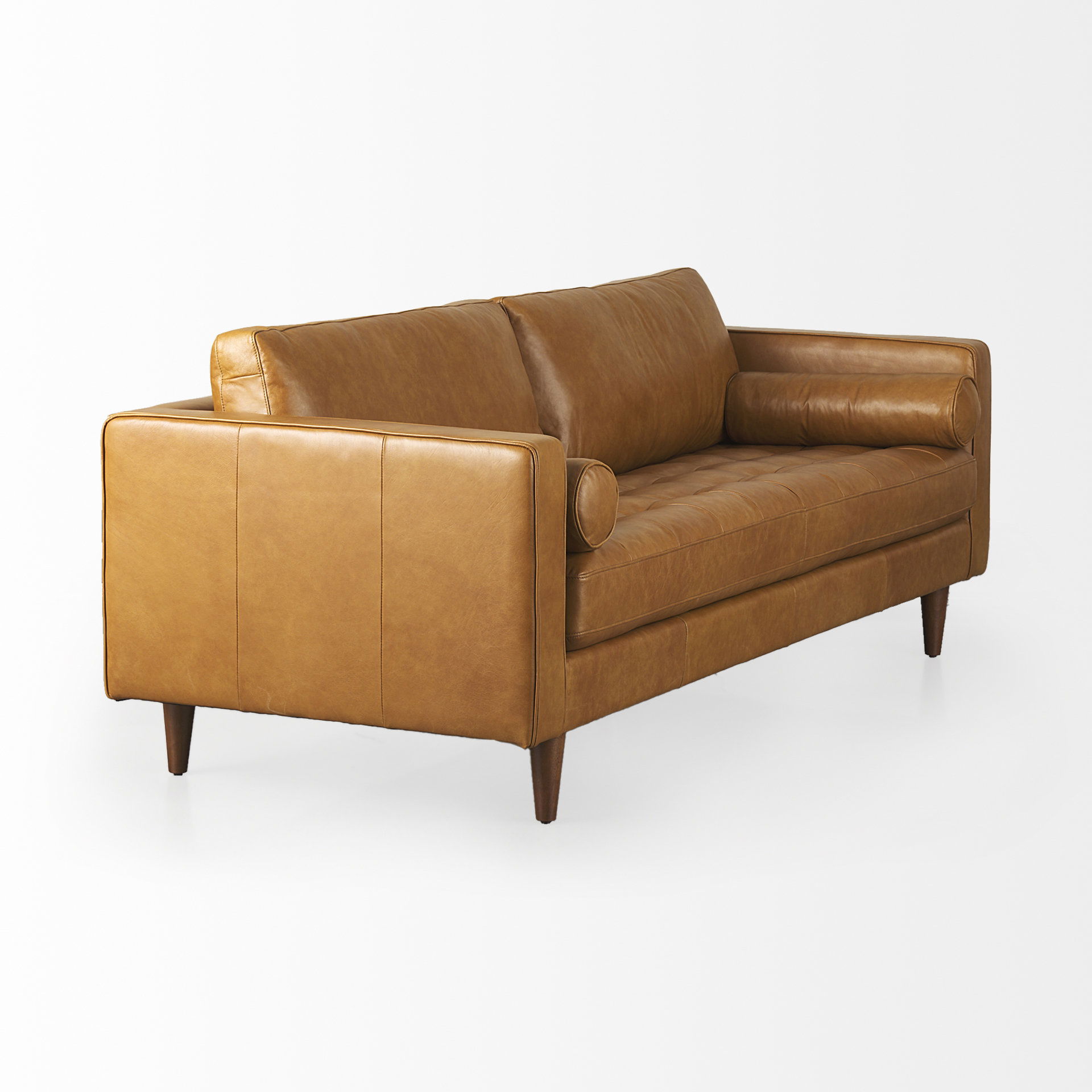 Svend 88.0L x 38.0W x 34.0H Tan Leather Sofa, Sofas & Sectional by Mercana, 87.8" length x 37.8" width x 34.65" height View 11