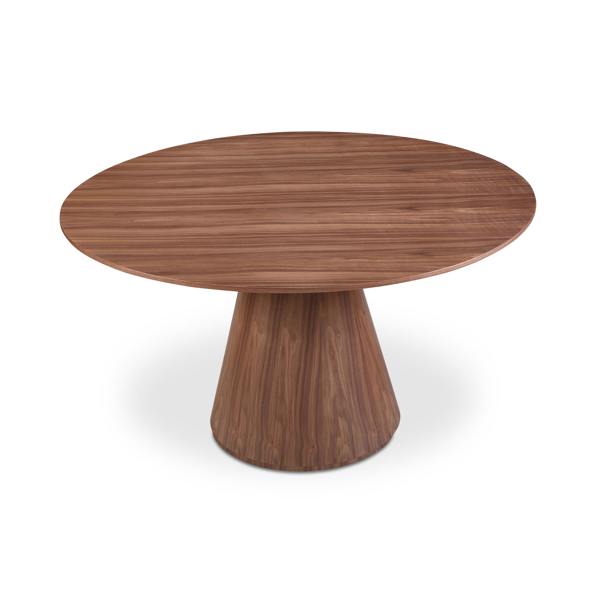 Otago Round 54in Dining Table Walnut Brown, by Moe's Home, 54" width x 30" height x 54" depth View 2