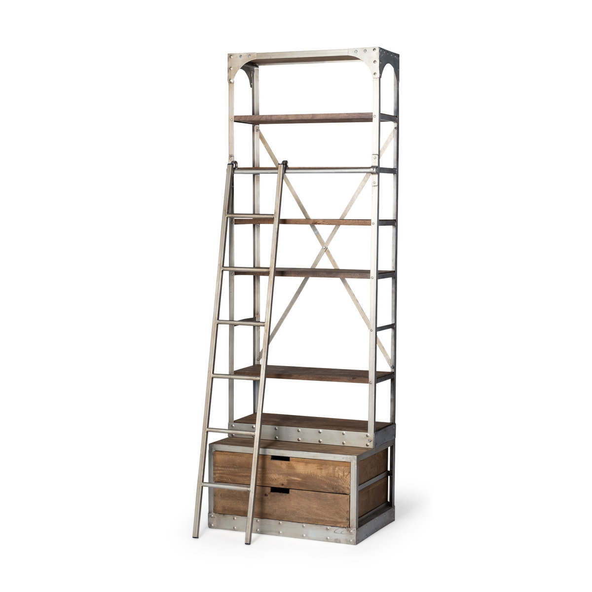 Brodie V, Shelving & Bookcase by Mercana, 32" length x 22" width x 94" height View 1