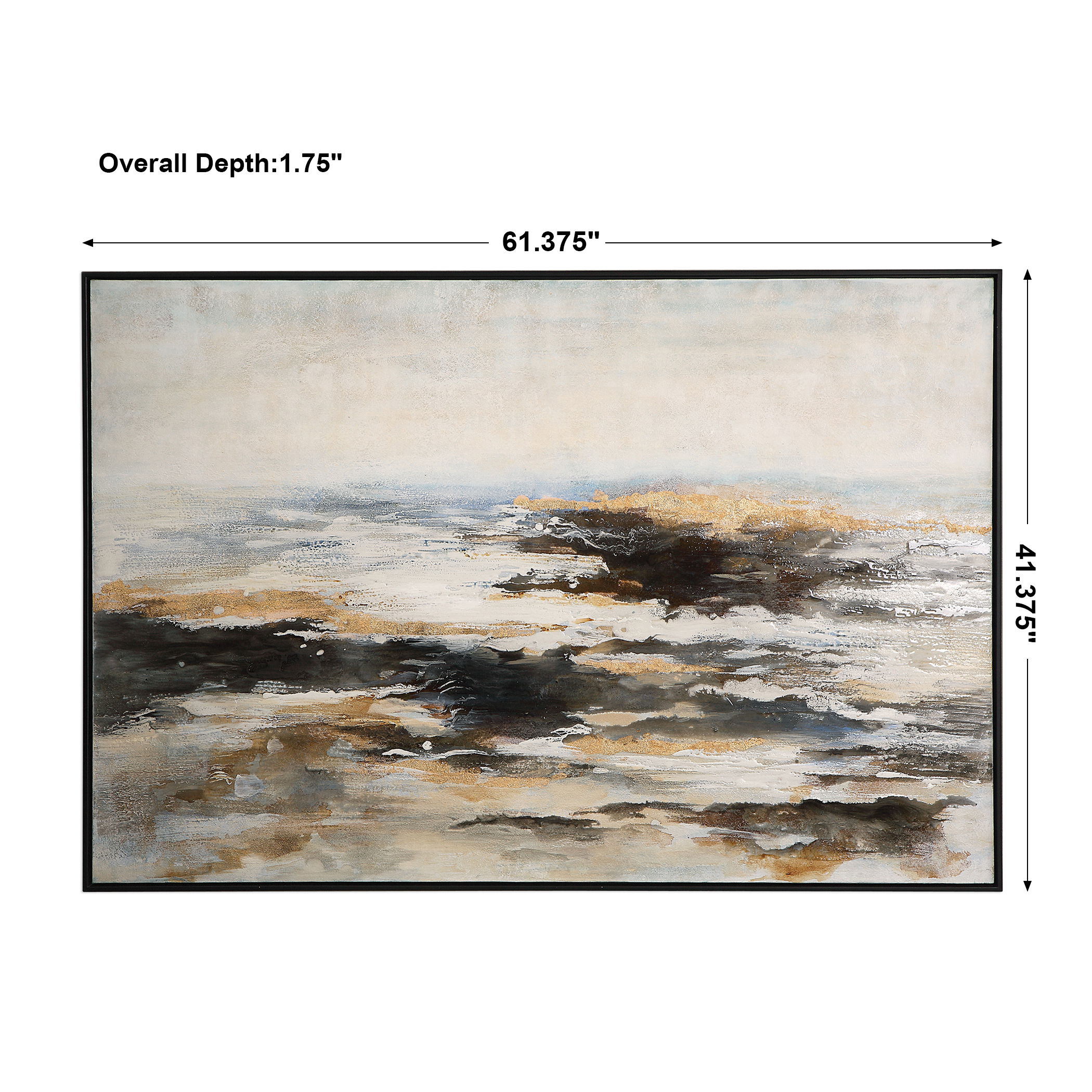 Aftermath Abstract Art, Painting by Uttermost, 61.37" width x 41.37" height x 1.75" depth View 3