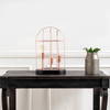 Sutton (19.3'H) Rose-Gold Metal Cylindrical Cage Three Bulb Table Lamp, by Mercana, 12.5" length x 7" width x 19.25" height thumbnail 2