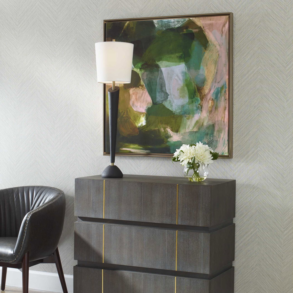 Forever Ever Framed Abstract Art, by Uttermost, 37.5" width x 37.5" height x 2" depth View 4
