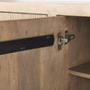 Cairo 78x19 Brown Solid Wood Black Metal Base 4 Door Cabinet Sideboard thumbnail 9