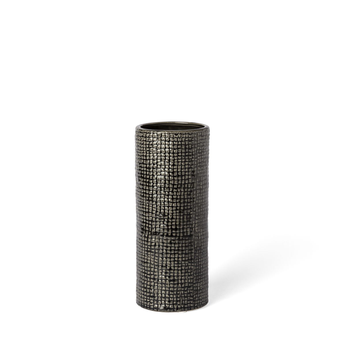 Kona II Medium Black/Gold Ceramic Vase, by Mercana, 4.13" length x 4.13" width x 9.84" height View 1