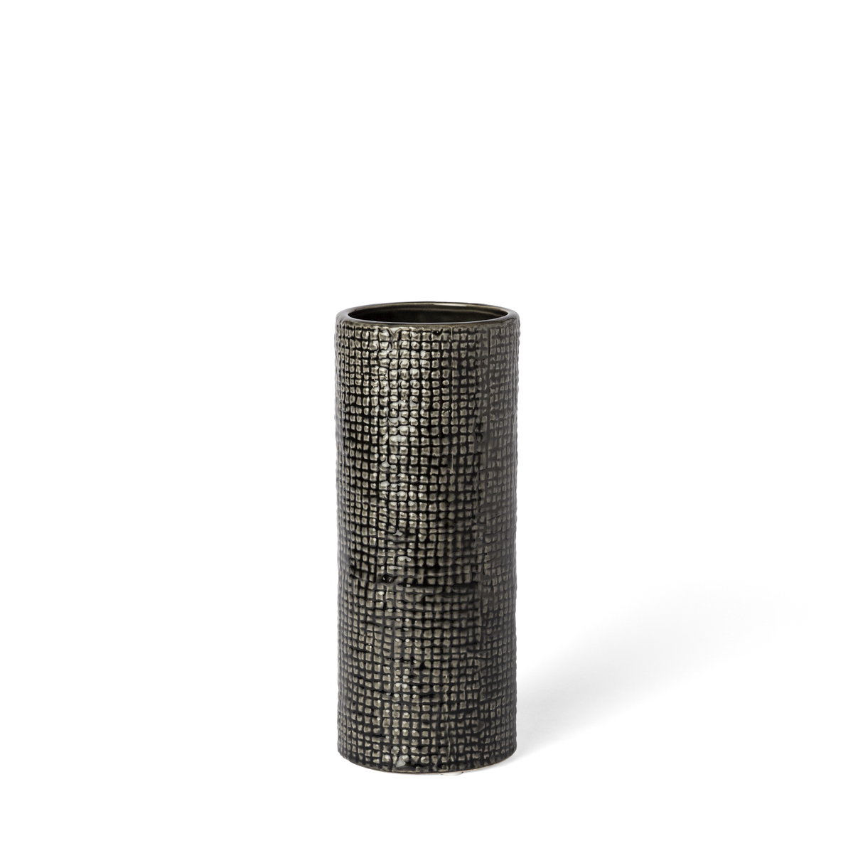 Kona II Medium Black/Gold Ceramic Vase, by Mercana, 4.13" length x 4.13" width x 9.84" height View 1