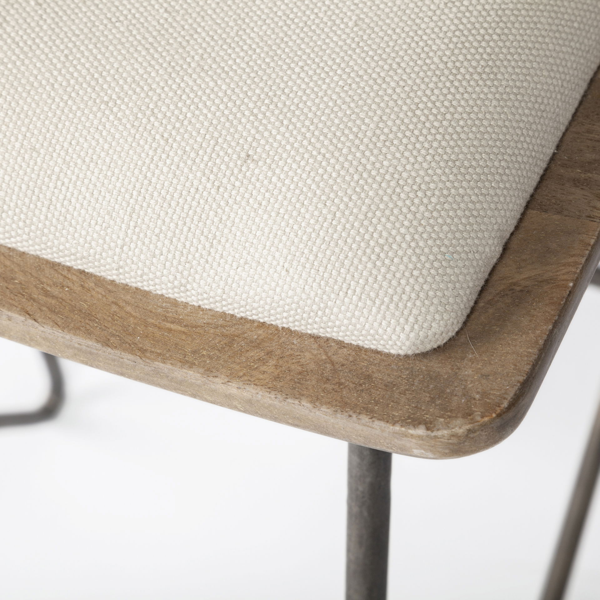 Katniss 26' Total Height Cream Fabric Seat Gold Metal Frame Counter Stool, Counter & Bar Stool by Mercana, 16" length x 16" width x 26" height View 9