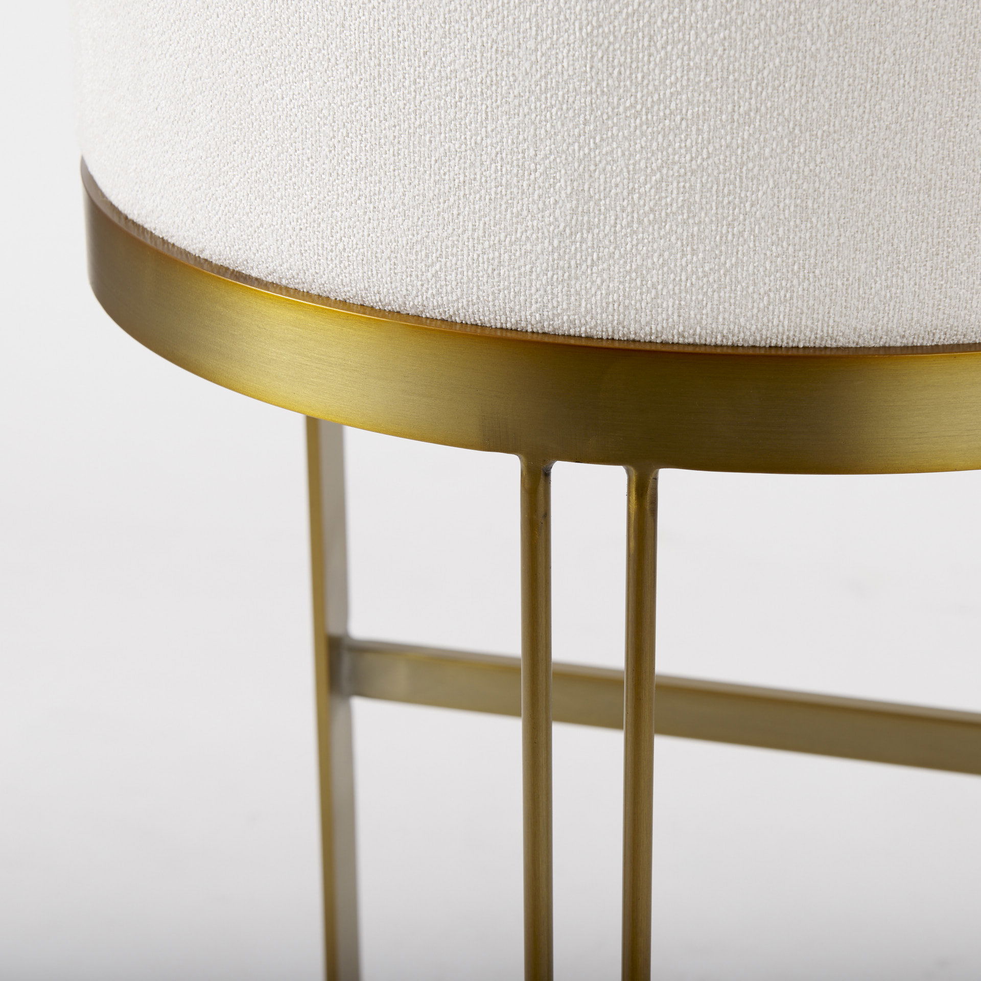 Hollyfield 20.5 x 19.7 x 32.7 Cream Fabric Seat with Gold Metal Base Bar Stool large image 