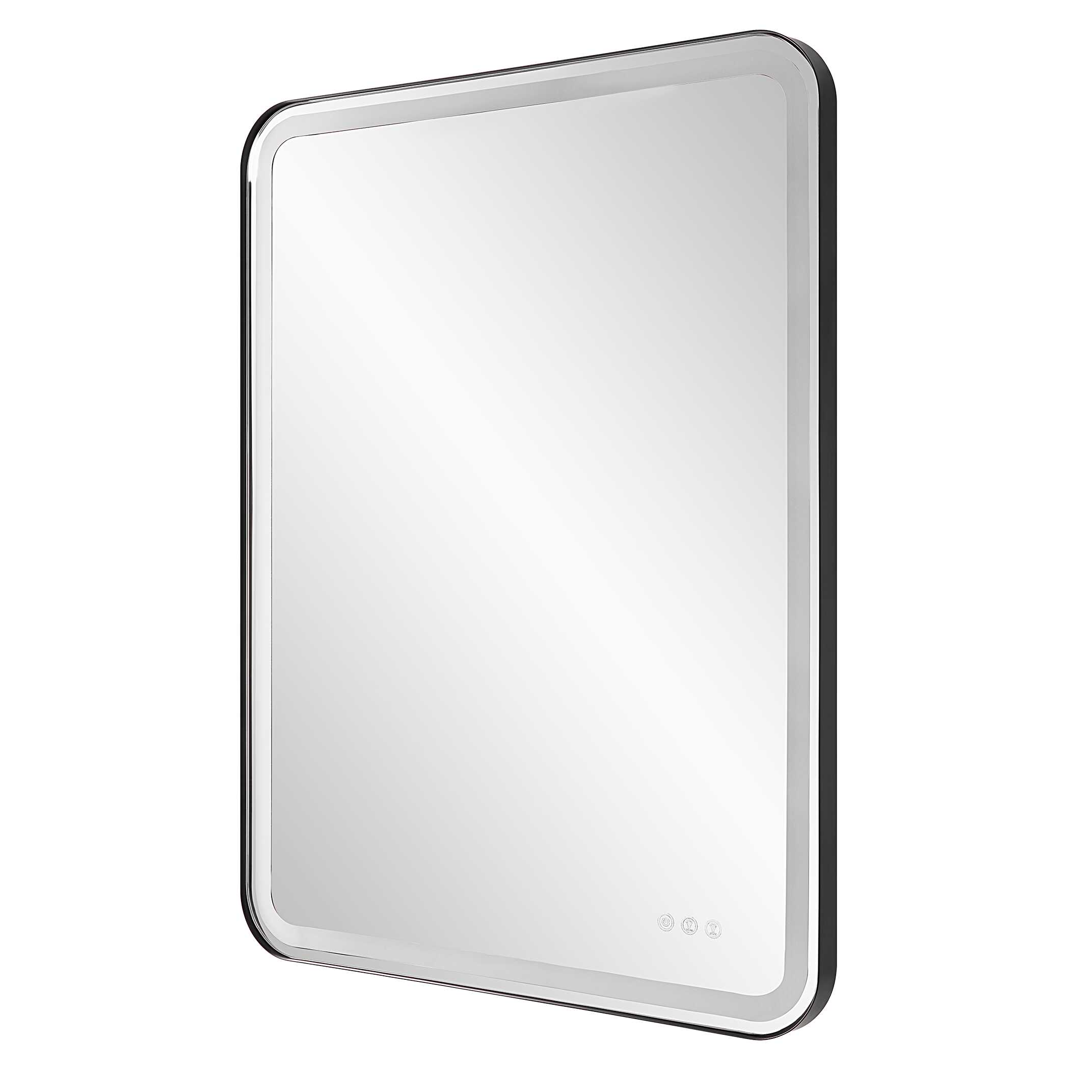 Crofton Lighted Black Large Mirror large image 