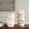 Ripple Crest White Vases Set/2, Decorative by Uttermost, 8" width x 14" height x 6" depth thumbnail 3