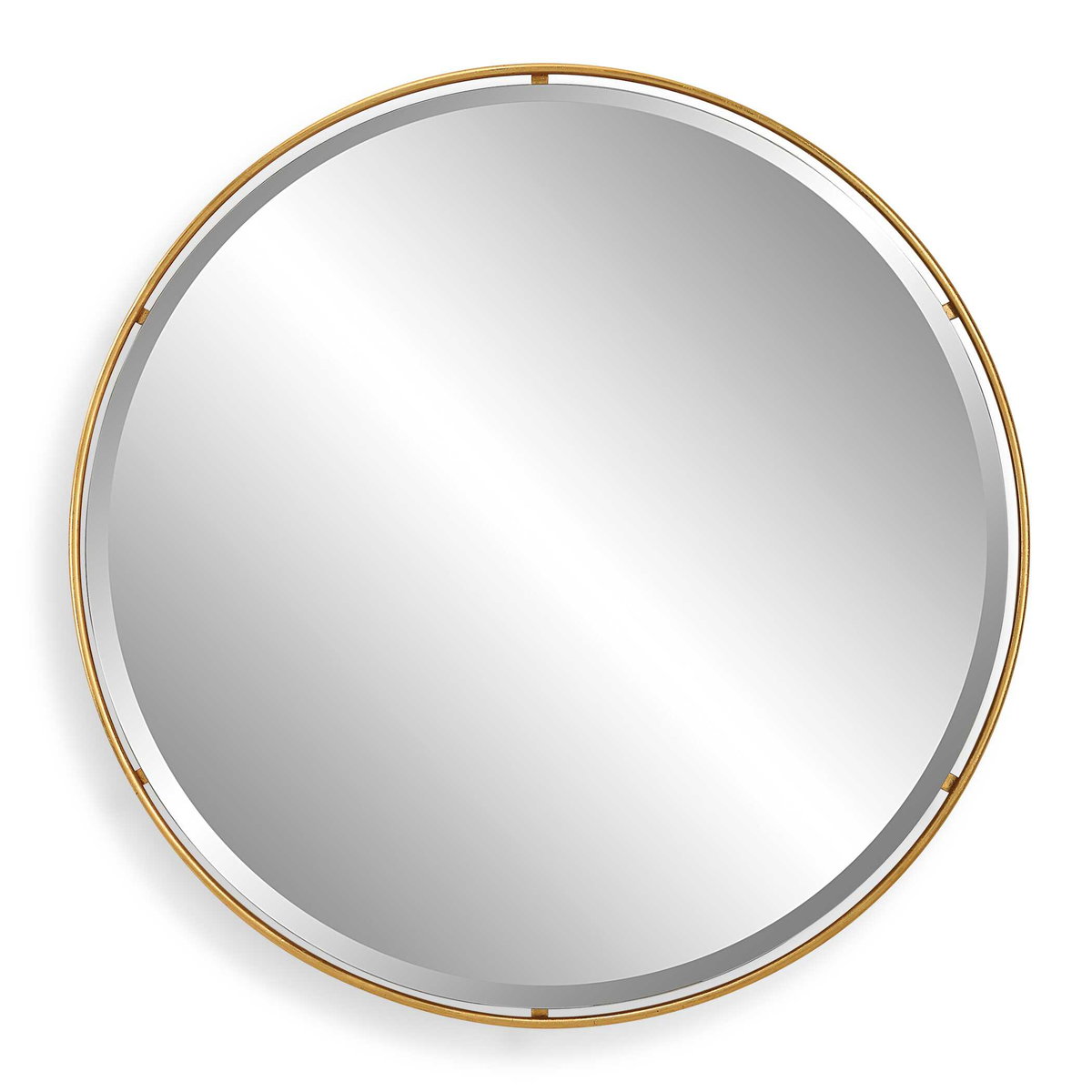 Canillo Gold Round Mirror, by Uttermost, 3'6" width x 3'6" height x 0.75" depth View 1