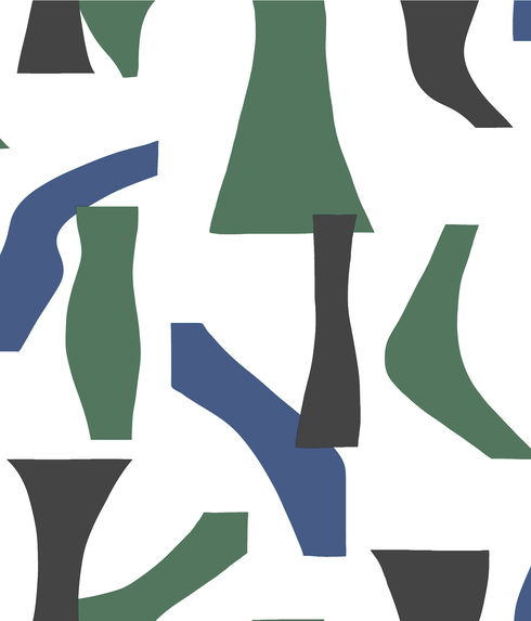 Modernist Green & Blue Peel & Stick Wallpaper