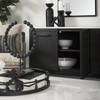 Divina Black-Brown Wood with White Marble Top and Black Metal Base Sideboard, Sideboards & Buffet by Mercana, 71" length x 18.5" width x 32" height thumbnail 4