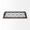 Ellingson 28L x 13W Black Rectangular Metal Glass Wood Bottom Tray thumbnail 2