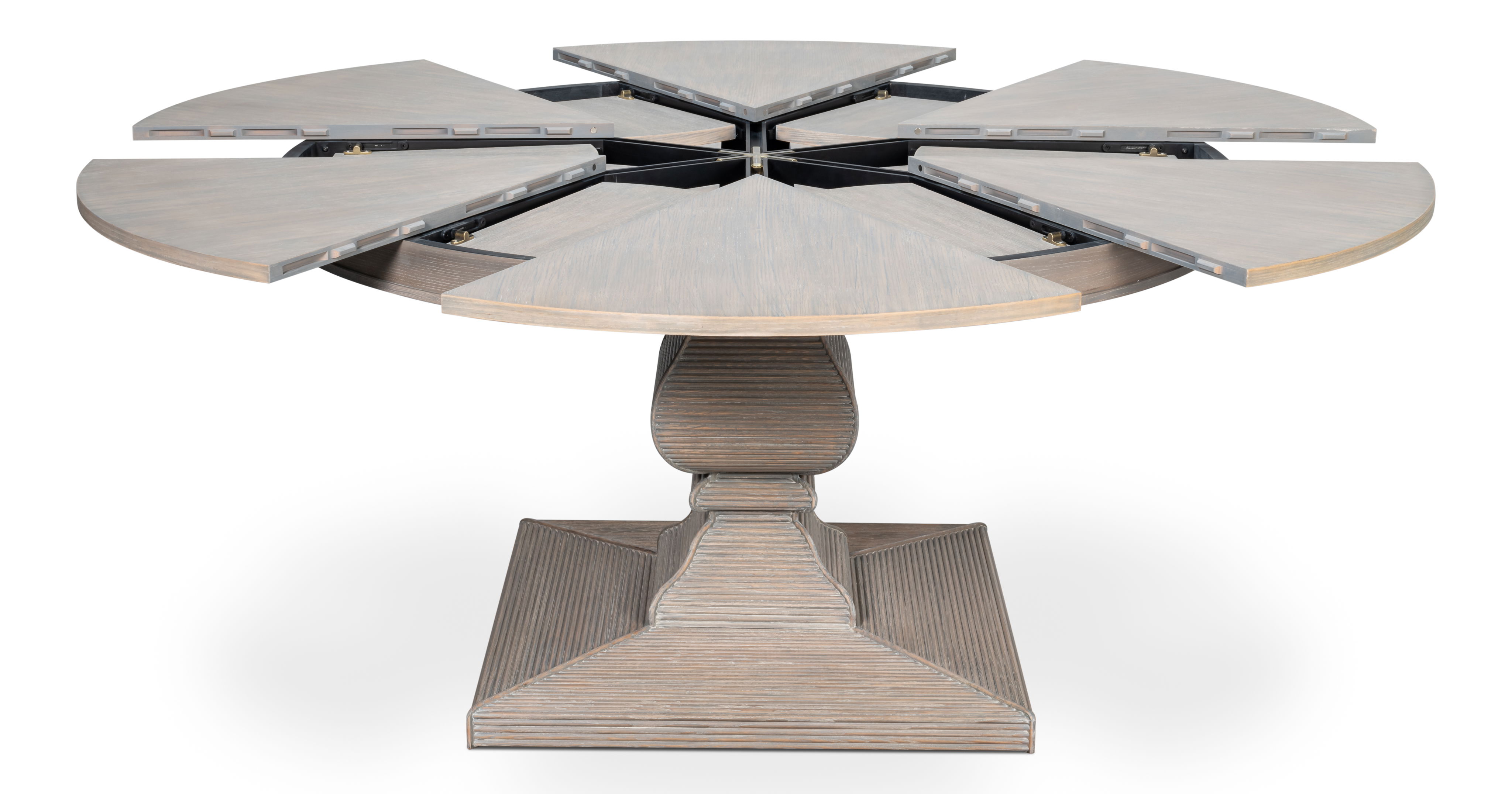 Kelso Jupe Dining Table,Moonskin,M, by Sarreid, 55" length x 55" width x 30" height View 2