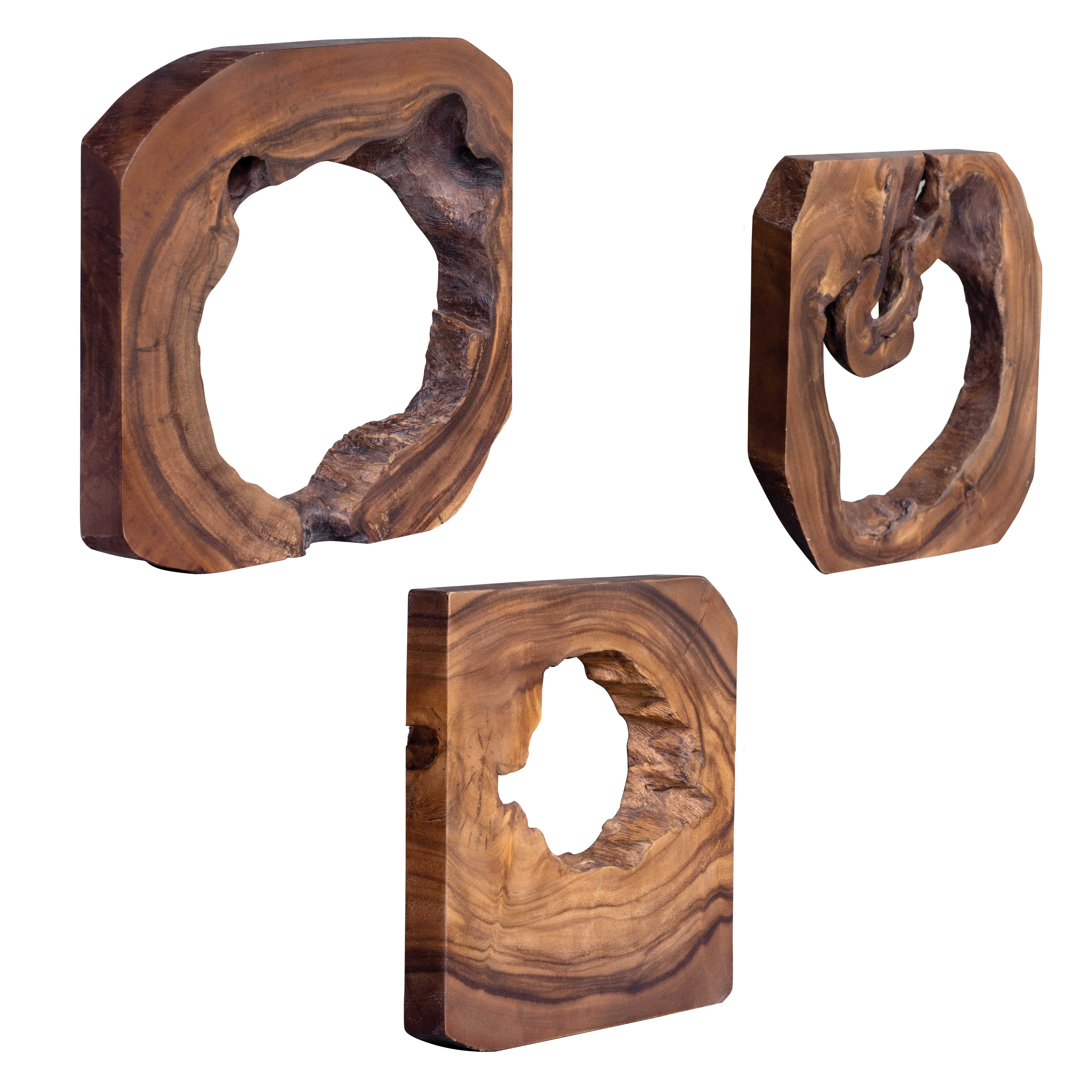 Adlai Wood Wall Art Set/6, Sculptural Wall Art by Uttermost, 12" width x 12" height x 1.5" depth View 4