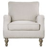Armstead Antique White Armchair, Furniture by Uttermost, 31.5" width x 33.5" height x 36.25" depth thumbnail 1