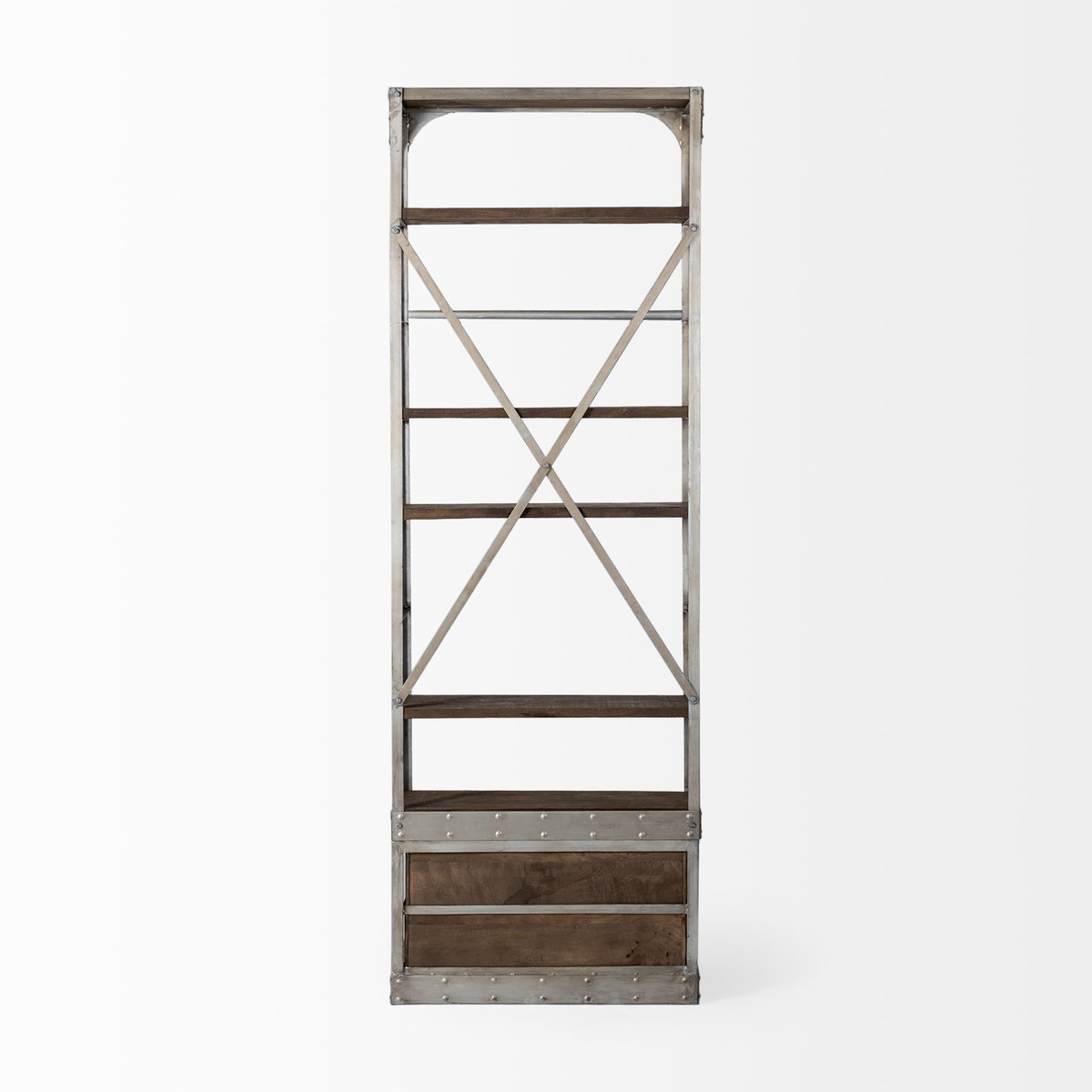 Brodie V, Shelving & Bookcase by Mercana, 32" length x 22" width x 94" height View 4