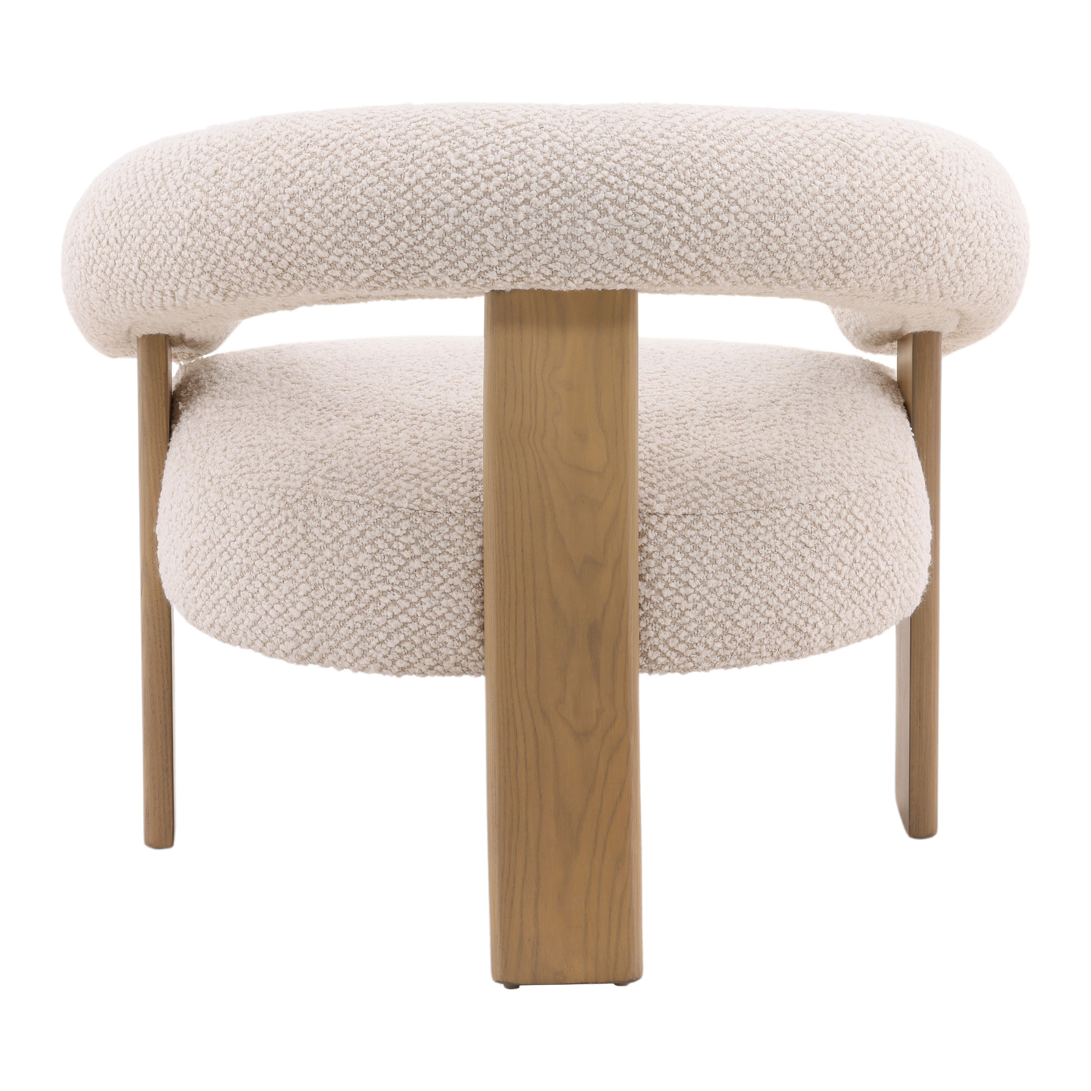 Frankie Occasional Chair Cream, Accent Chair by Dovetail, 34.75" width x 29.75" height x 28.5" depth View 4